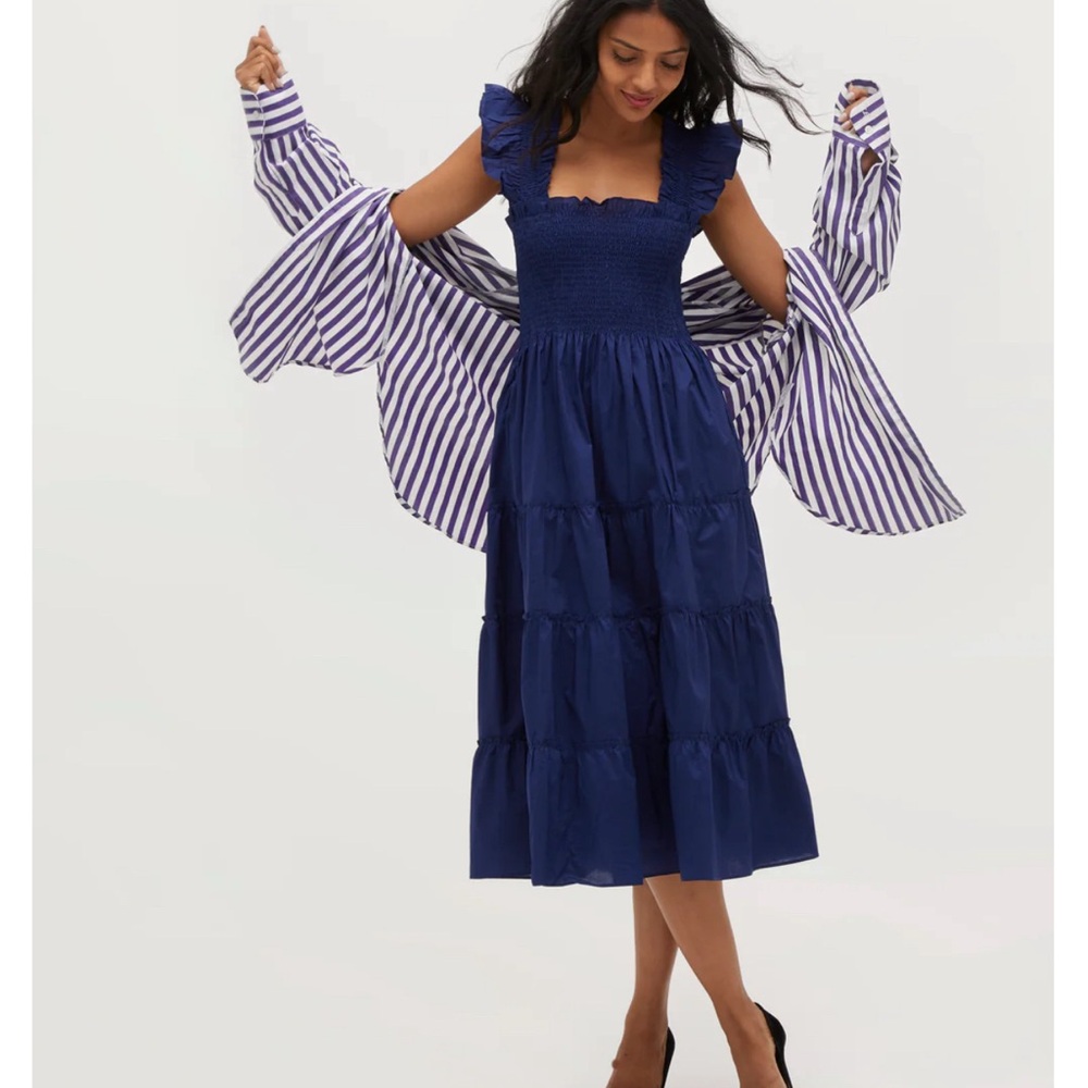 Hill House Ellie Nap Dress Navy Poplin XXS